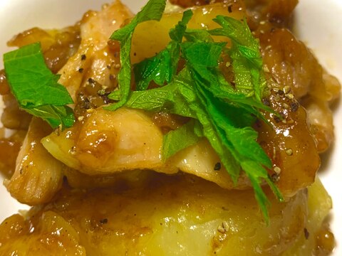 かさまし!✨じゃがいもと鶏肉の照りマヨ炒め